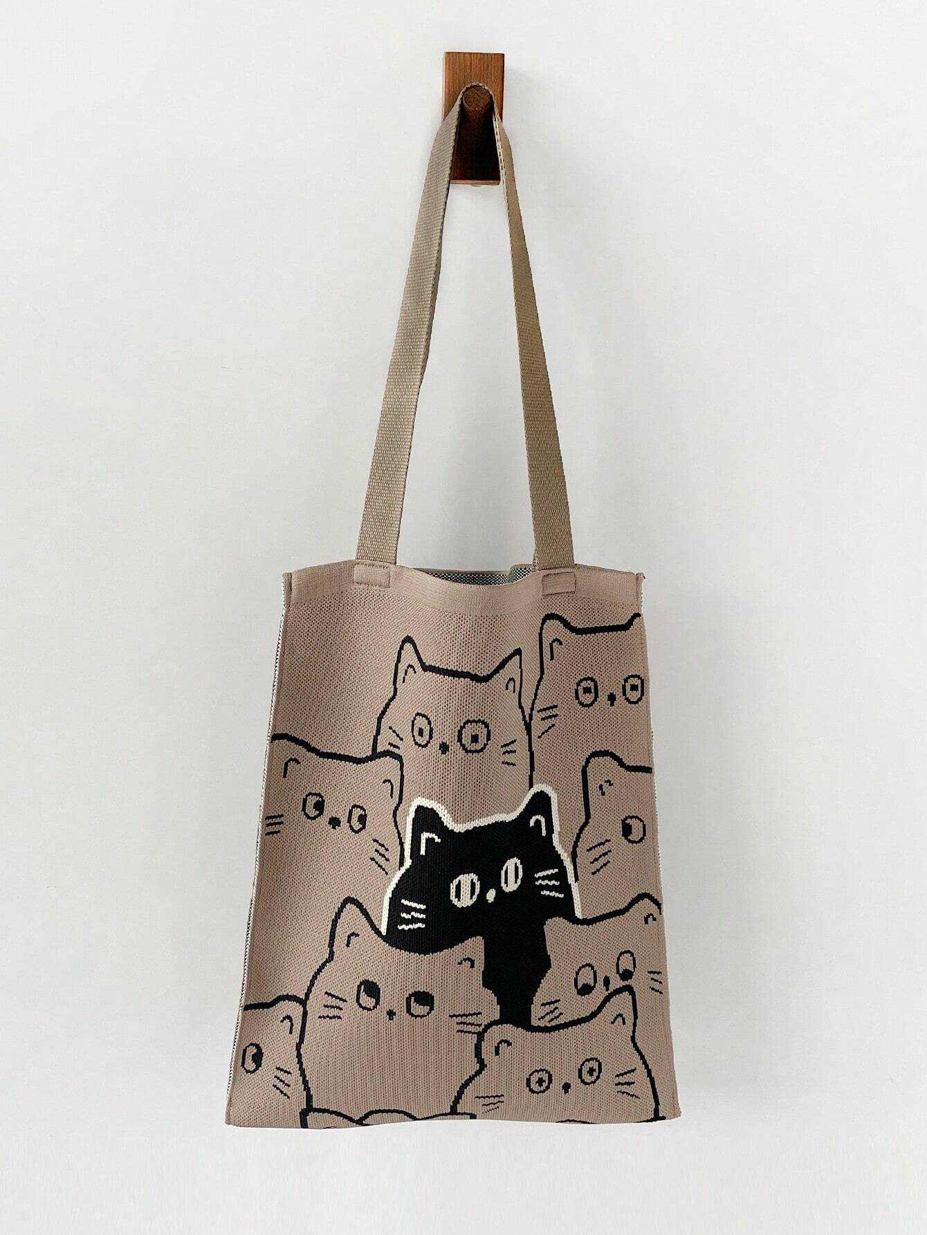 POJEMNA TOREBKA SHOPPER Warto™ - Lekka, Brązowa Torba na Ramię. Idealna do Pracy i na Zakupy.