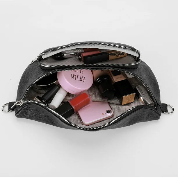 MODNA NERKA CROSSBODY Warto™ - Czarna Torebka na Szerokim Pasku. Idealna na Co Dzień i Podróż.