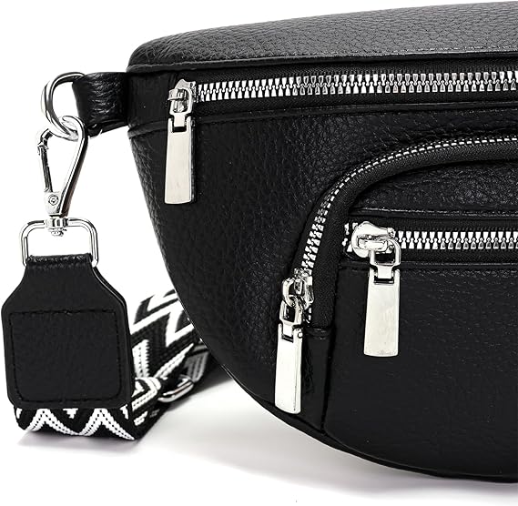 MODNA NERKA CROSSBODY Warto™ - Czarna Torebka na Szerokim Pasku. Idealna na Co Dzień i Podróż.
