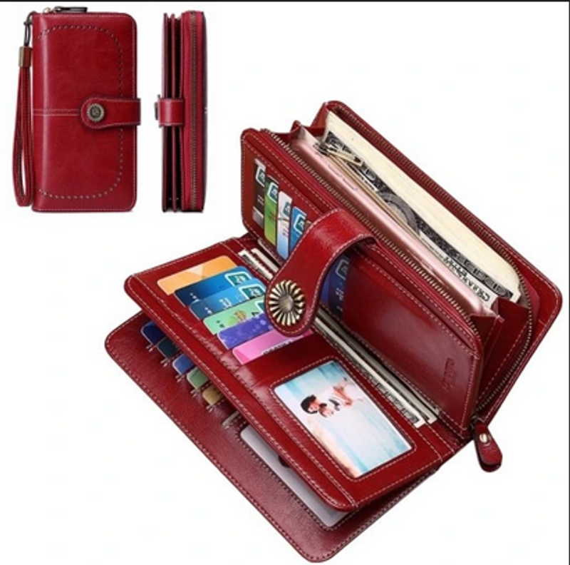 Elegancki duży portfel damski z ochroną RFID