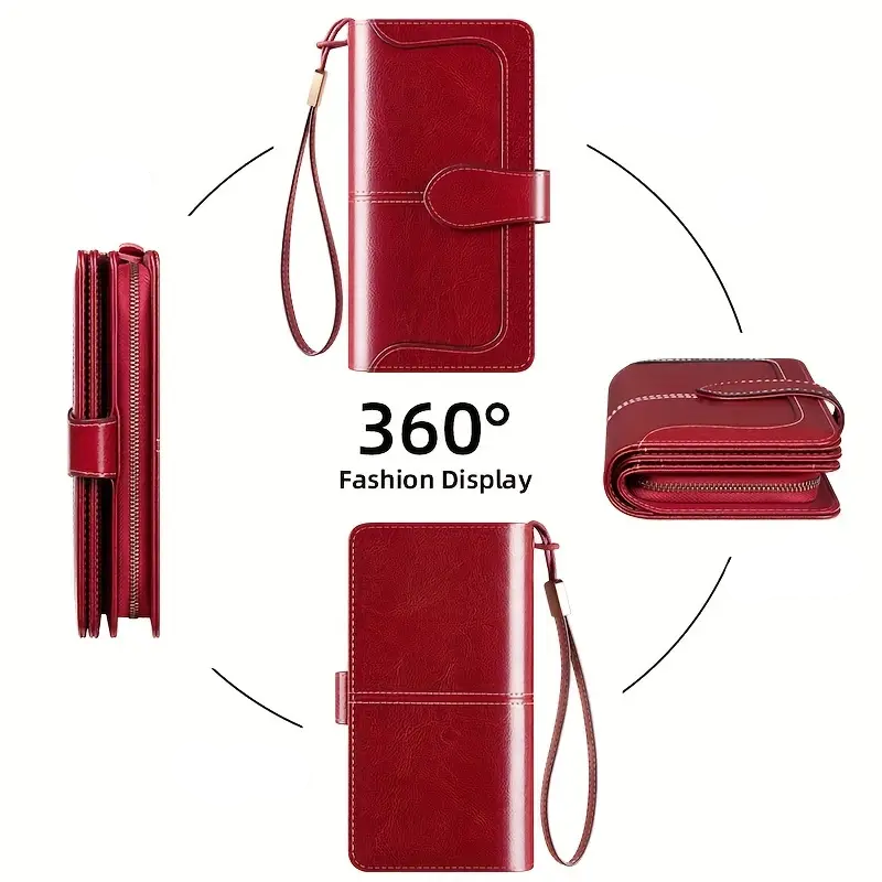 Elegancki duży portfel damski z ochroną RFID